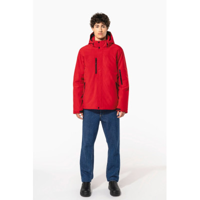 Men's hooded softshell lined parka